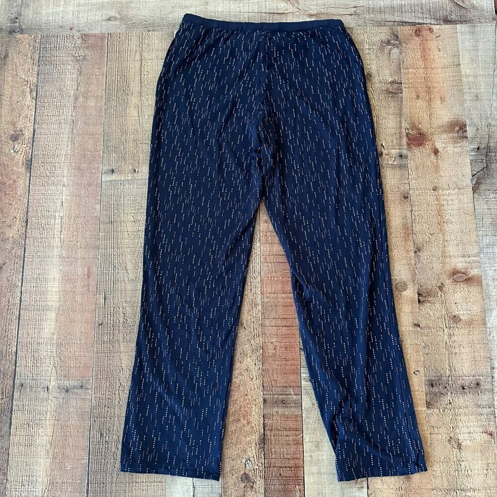 Simply Vera Vera Wang Womens Medium Pajama Pants Navy With White Dots - Picture 7 of 7